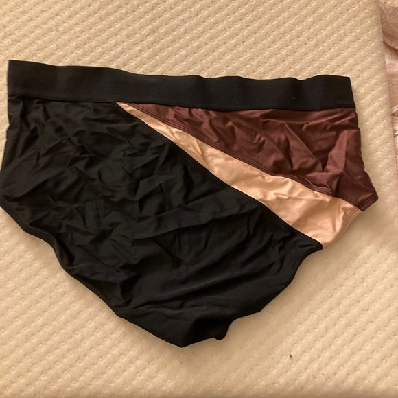 Lane Bryant Cacique Shimmer Colorblock Swim Brief; size 16; purple/black - Picture 3 of 4